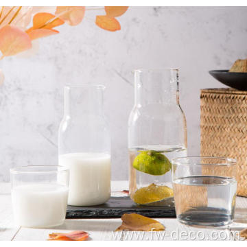 custom hand-blown milk juice drinking glass bottle